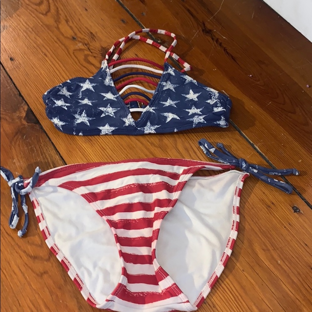 Red white and blue bikini set